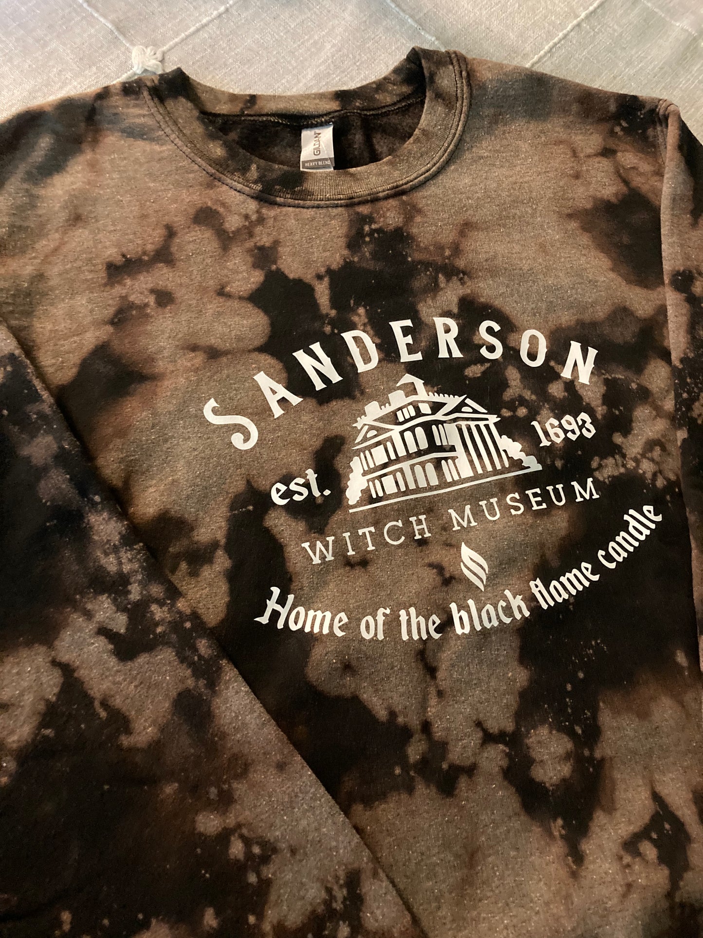 Sanderson Witch Museum Black Bleached Unisex Crew Neck Sweatshirt
