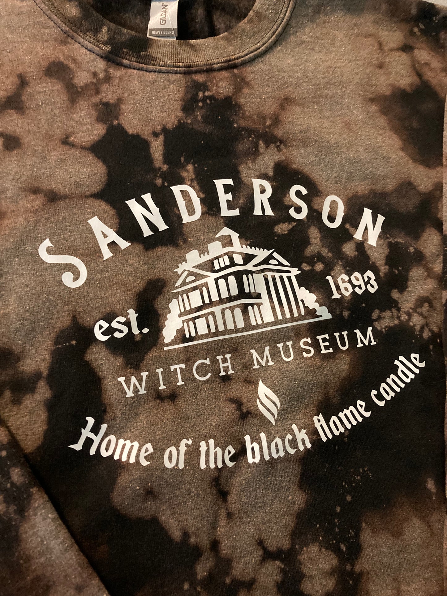 Sanderson Witch Museum Black Bleached Unisex Crew Neck Sweatshirt