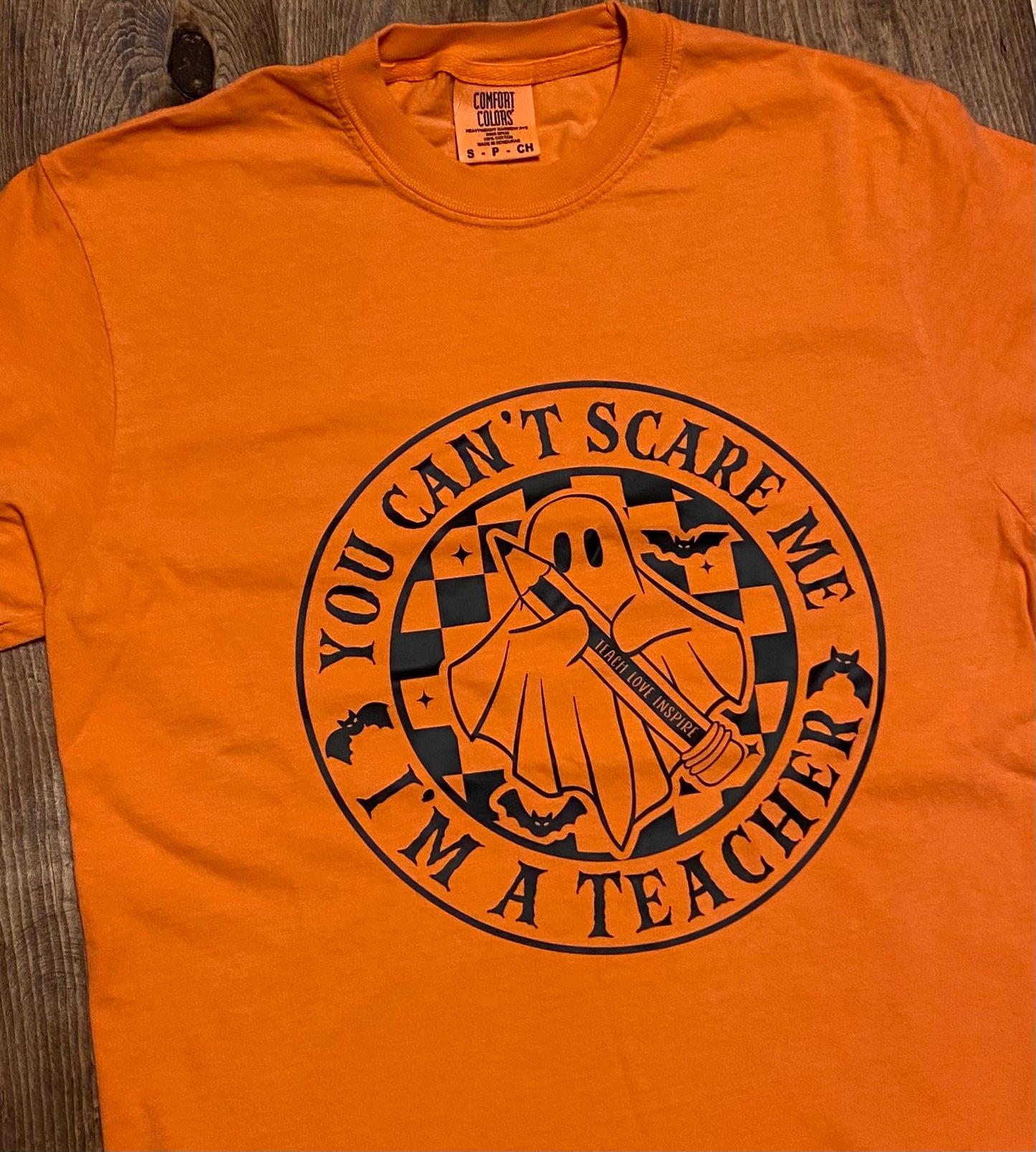 I'm a Teacher Halloween Orange Comfort Colors Tee