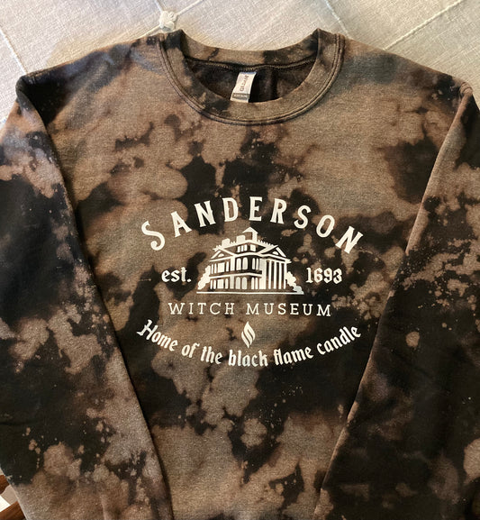 Sanderson Witch Museum Black Bleached Unisex Crew Neck Sweatshirt